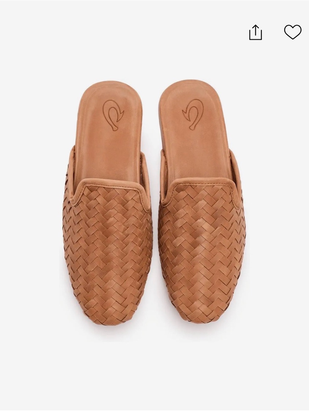OluKai Woven Leather Mule in Tan